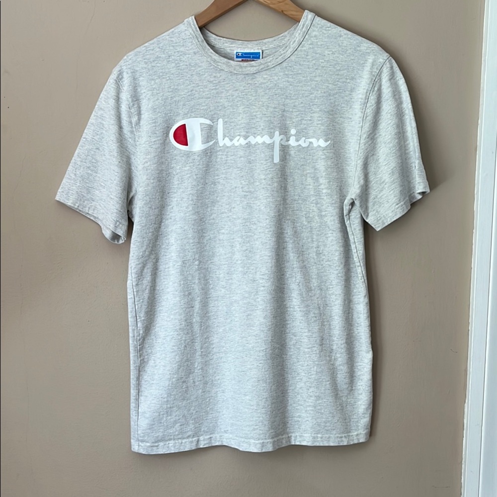 Champion Gray Men's T-Shirt Size Medium Cotton